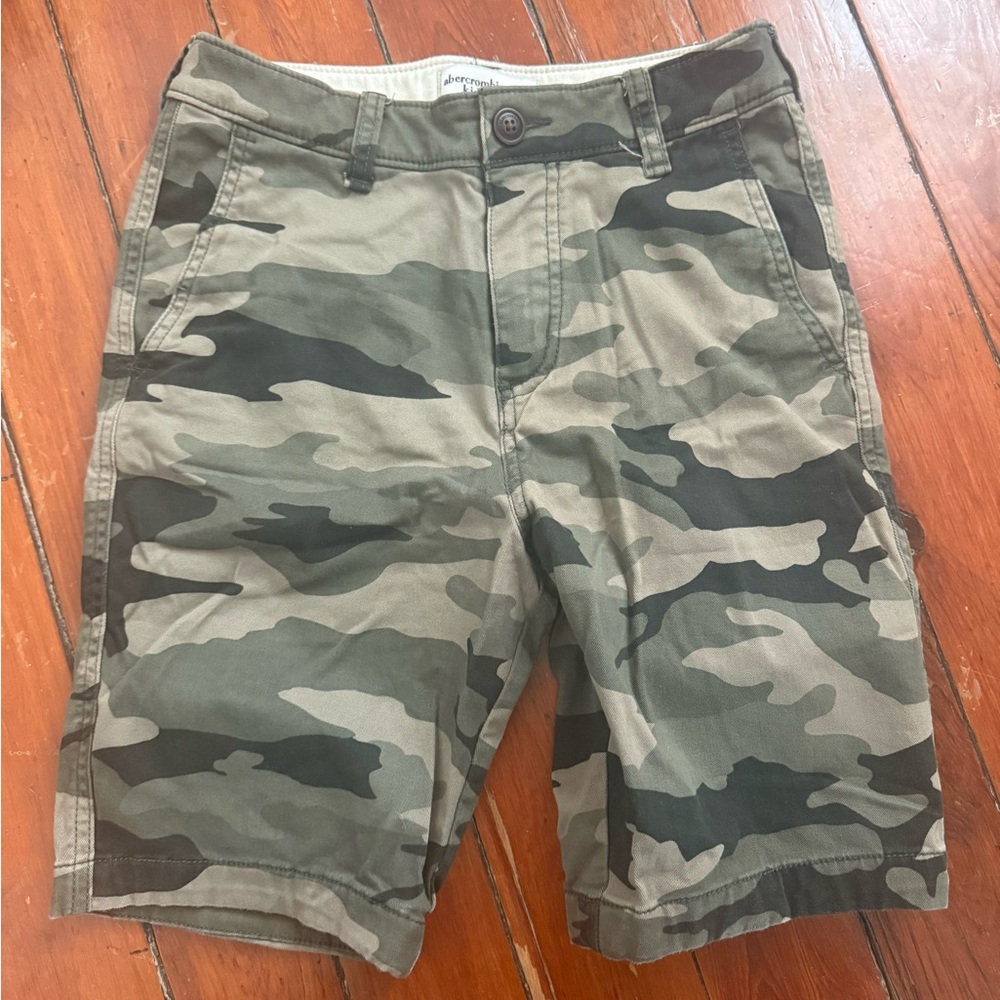 Abercrombie Kids Green Camouflage Cargo Shorts